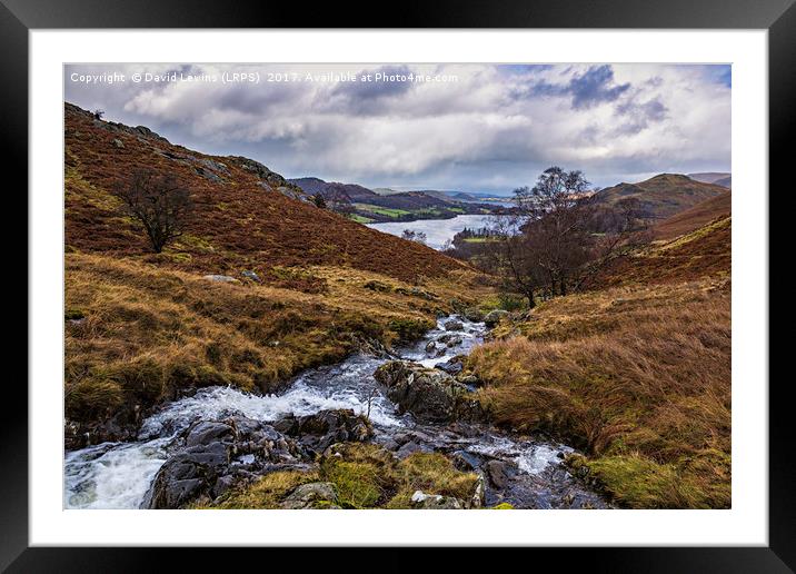 Scalehow Beck Ullswater Framed Mounted Print by David Lewins (LRPS)
