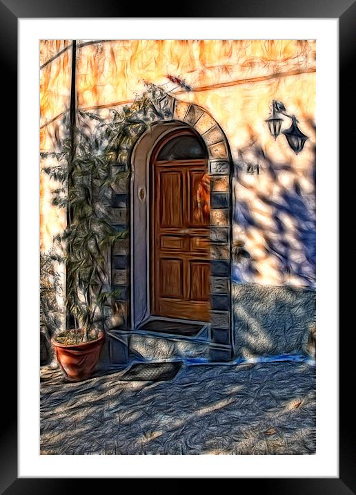 Doorway in Italy Framed Mounted Print by David Lewins (LRPS)