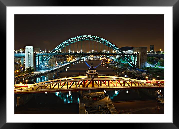 Bridges of the River Tyne, Newcastle. UK Framed Mounted Print by David Lewins (LRPS)