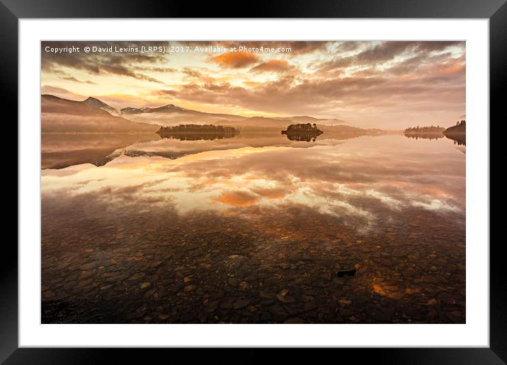 Derwentwater Sunrise Framed Mounted Print by David Lewins (LRPS)