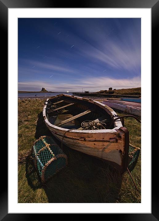 Classic Lindisfarne by Moonlight Framed Mounted Print by David Lewins (LRPS)