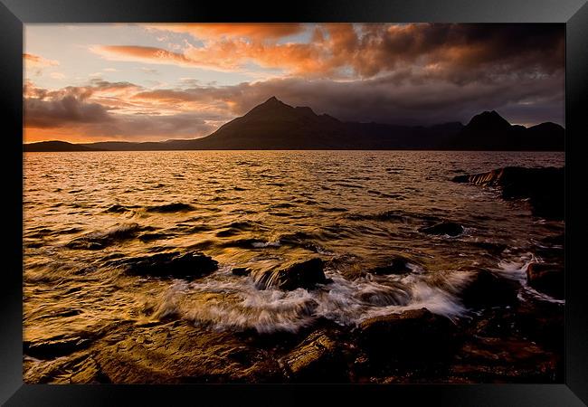 Sunset over the Black Cuillin Hills, Isle of Skye Framed Print by David Lewins (LRPS)