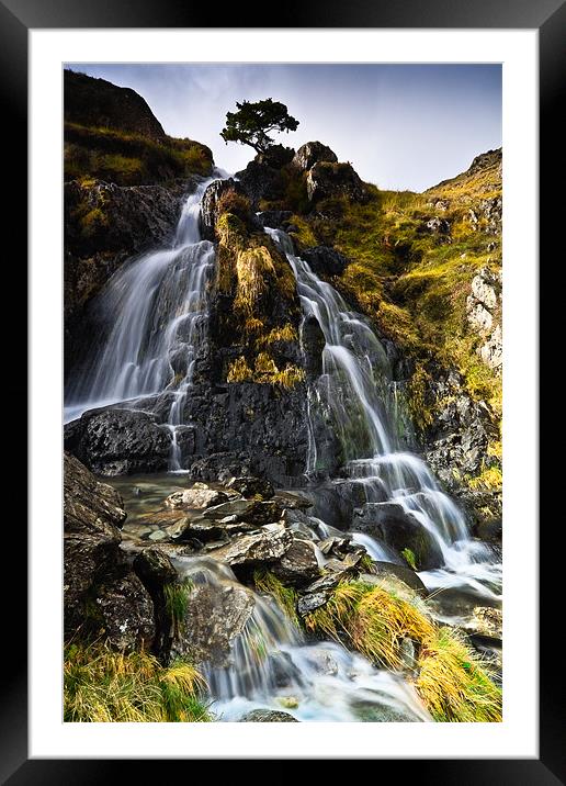 Dovedale Cascade, Cumbria. UK Framed Mounted Print by David Lewins (LRPS)