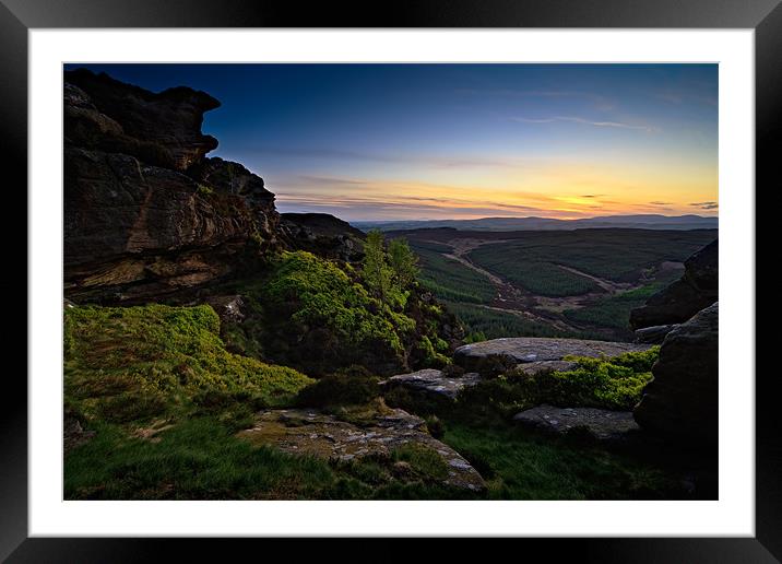 Sunset, Coe Crags - Northumberland Framed Mounted Print by David Lewins (LRPS)