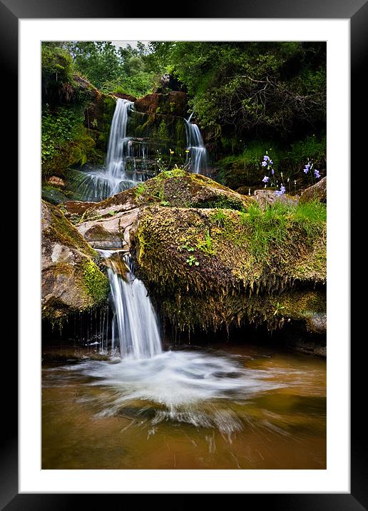 Scottish Borders Waterfall Framed Mounted Print by David Lewins (LRPS)