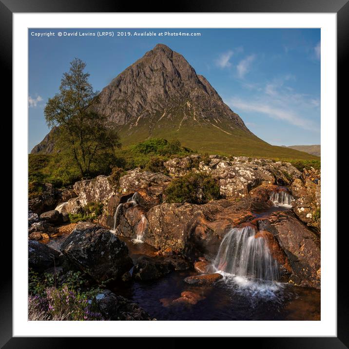 Glen Etive Waterfall Framed Mounted Print by David Lewins (LRPS)