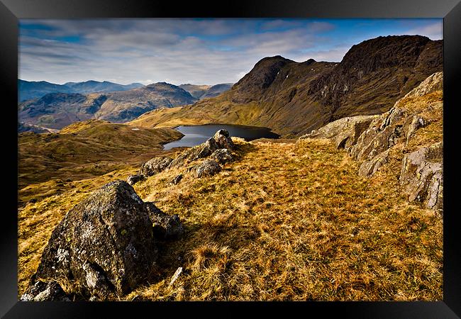 Stickle Tarn, Great Langdale, Cumbria Framed Print by David Lewins (LRPS)