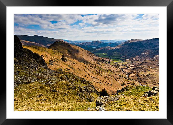 View along Grasmere Common, Cumbria Framed Mounted Print by David Lewins (LRPS)