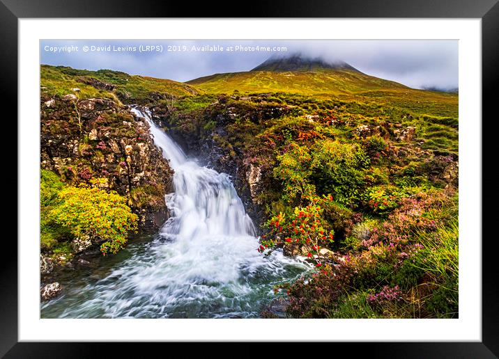 Glen Brittle Waterfall Framed Mounted Print by David Lewins (LRPS)