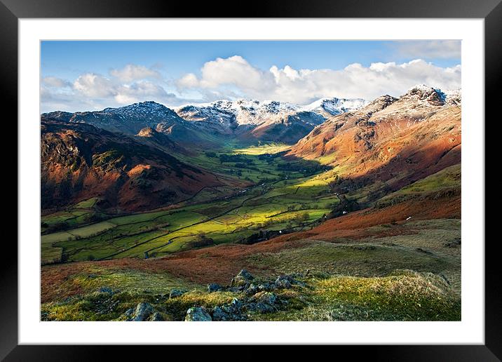 Great Langdale Valley Framed Mounted Print by David Lewins (LRPS)