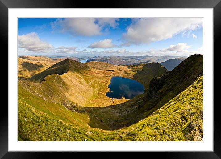Swirral Edge, Red Tarn & Striding Edge Framed Mounted Print by David Lewins (LRPS)