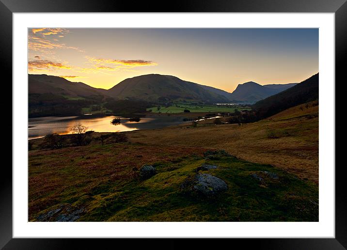 Sunrise Crummock Water, Cumbria. Framed Mounted Print by David Lewins (LRPS)