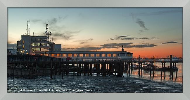 Gravesend Pier at Sunset, Kent Framed Print by Dave Turner