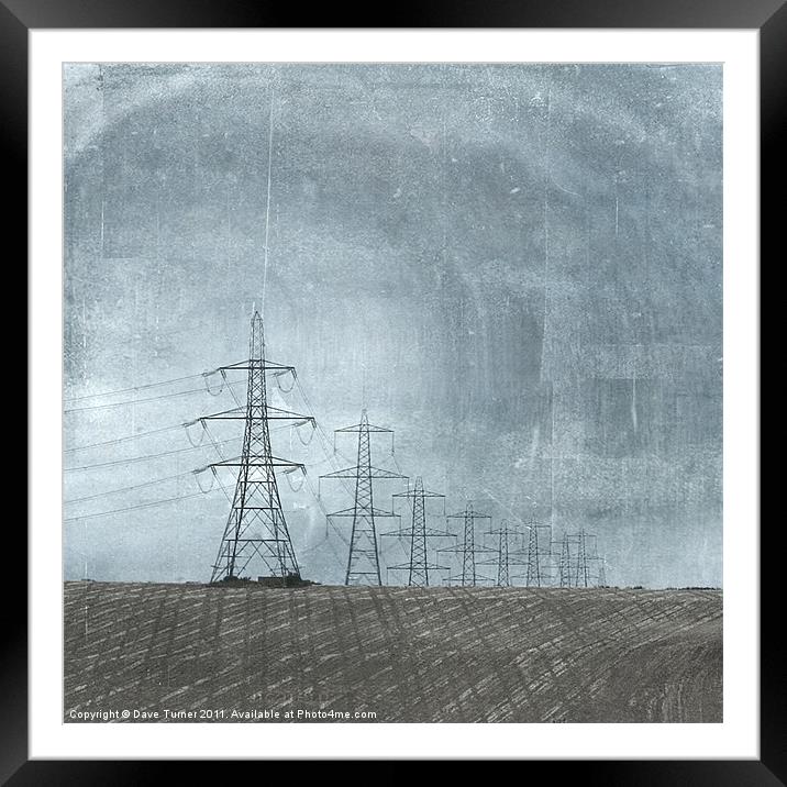 Pylons Framed Mounted Print by Dave Turner