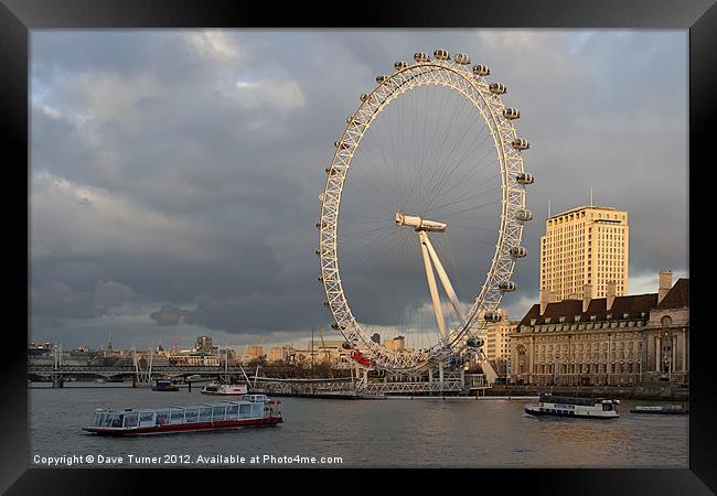 London Eye, South Bank, London Framed Print by Dave Turner