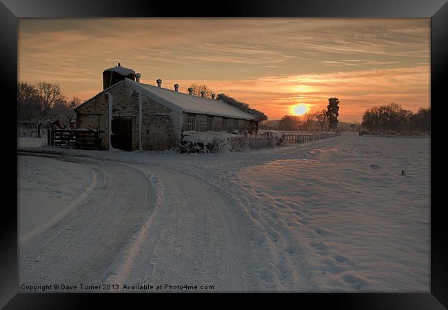 Rural Norfolk Sunset Framed Print by Dave Turner