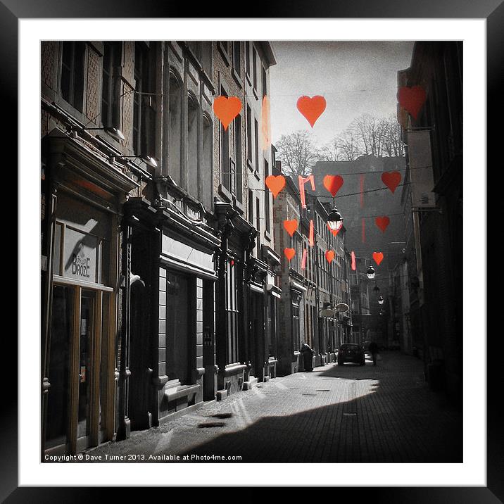 Red Hearts in the Sun Framed Mounted Print by Dave Turner