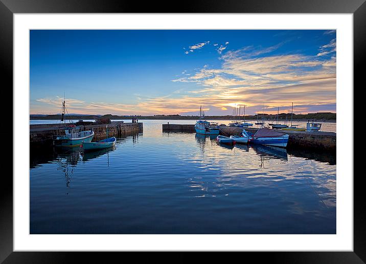 Beadnell Harbour Sunset, Northumberland Framed Mounted Print by Dave Turner