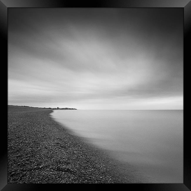 Aldeburgh beach at dawn, looking towards Sizewell, Framed Print by Dave Turner