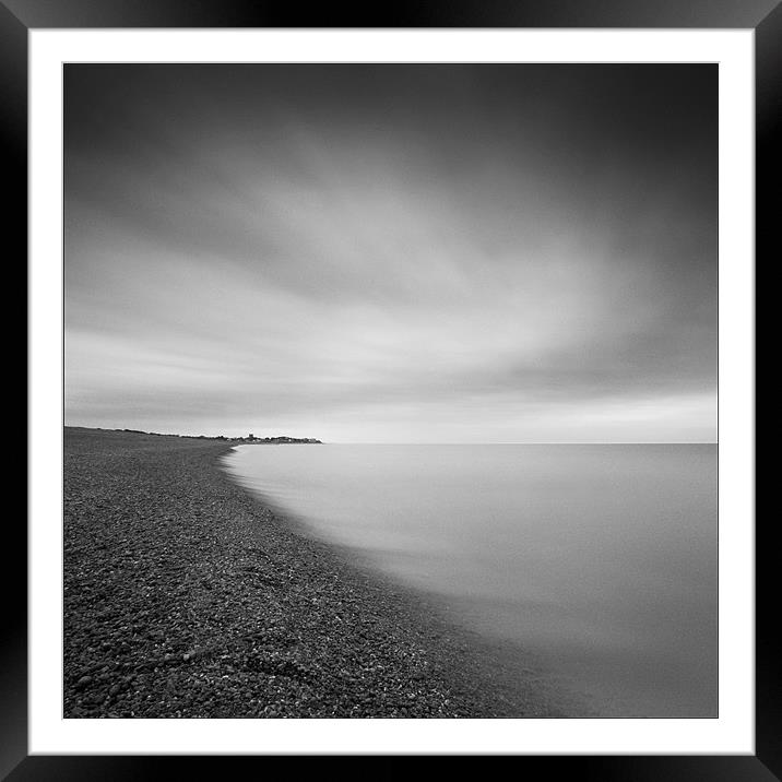 Aldeburgh beach at dawn, looking towards Sizewell, Framed Mounted Print by Dave Turner