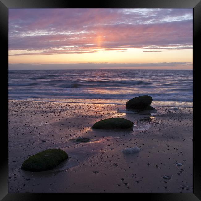 Sunset at Hunstanton, Norfolk Framed Print by Dave Turner
