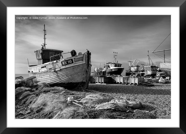 Hastings Fishing Boats Framed Mounted Print by Dave Turner
