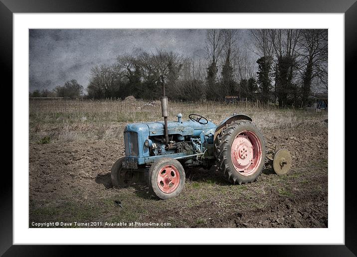 Fordson Tractor at Wicklewood, Norfolk Framed Mounted Print by Dave Turner