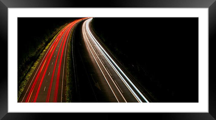 Dual carriageway blur Framed Mounted Print by Dan Thorogood