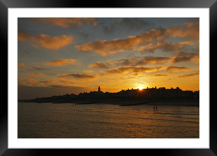 Sunset Over Southwold Framed Mounted Print by Robert Geldard