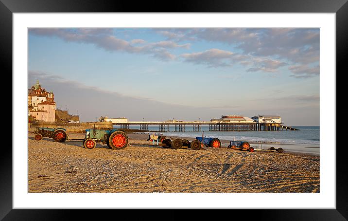 Beach Tractors Framed Mounted Print by Robert Geldard