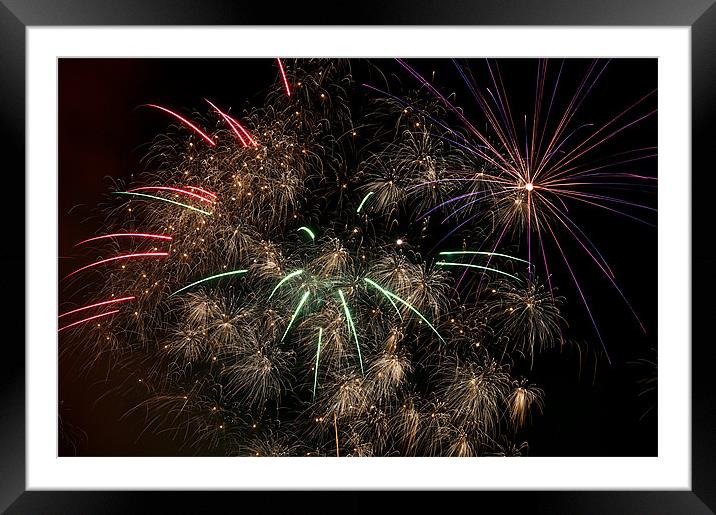 Fireworks Framed Mounted Print by Robert Geldard