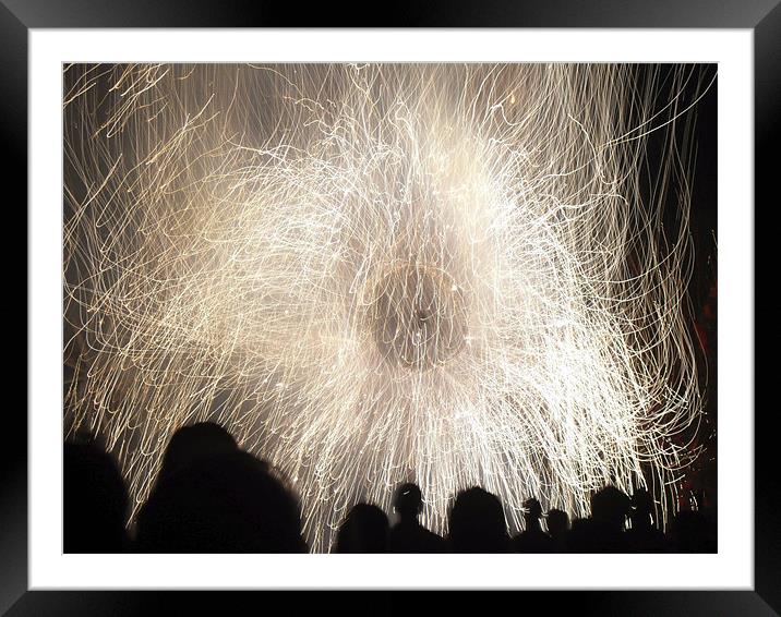 Fireworks Framed Mounted Print by Sheryl Brown