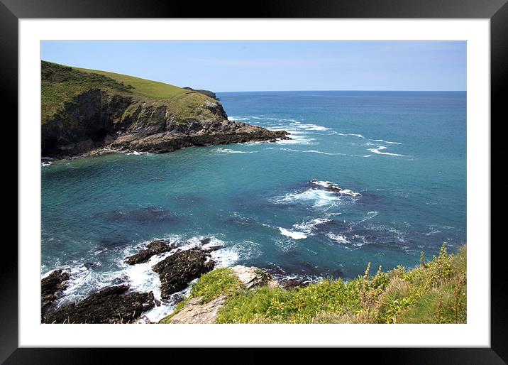 Coast at Tintagel, Cornwall Framed Mounted Print by Sheryl Brown