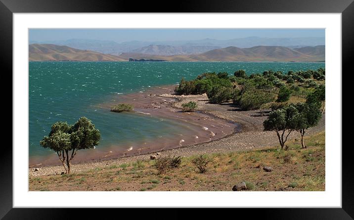 Manjil Lake Framed Mounted Print by Shervin Moshiri