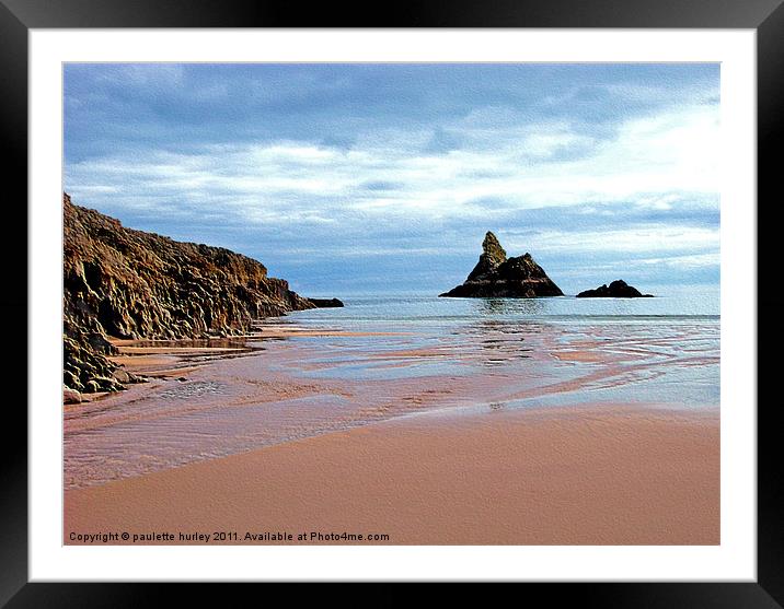 Church Rock,Broadhaven. Framed Mounted Print by paulette hurley
