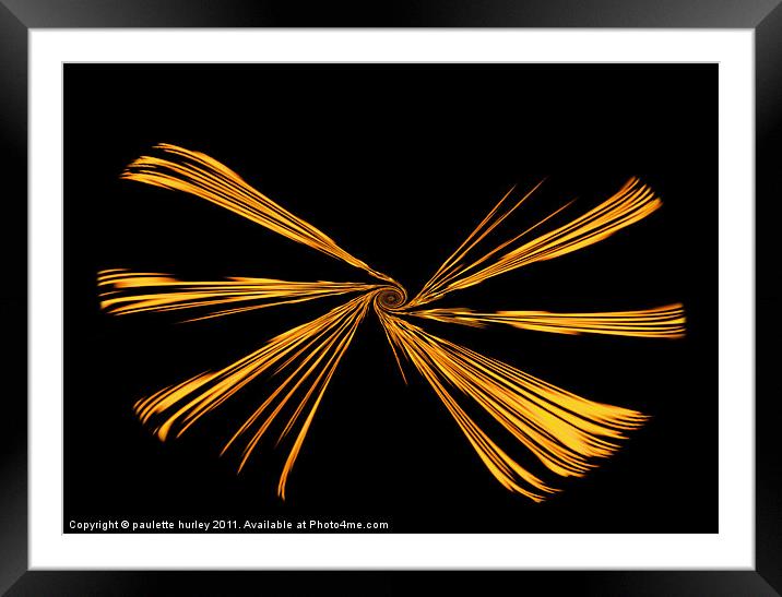 Spinning Yellow Abstract Framed Mounted Print by paulette hurley