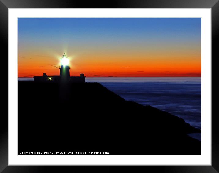 Strumble Head Lighthouse.Wales. Framed Mounted Print by paulette hurley