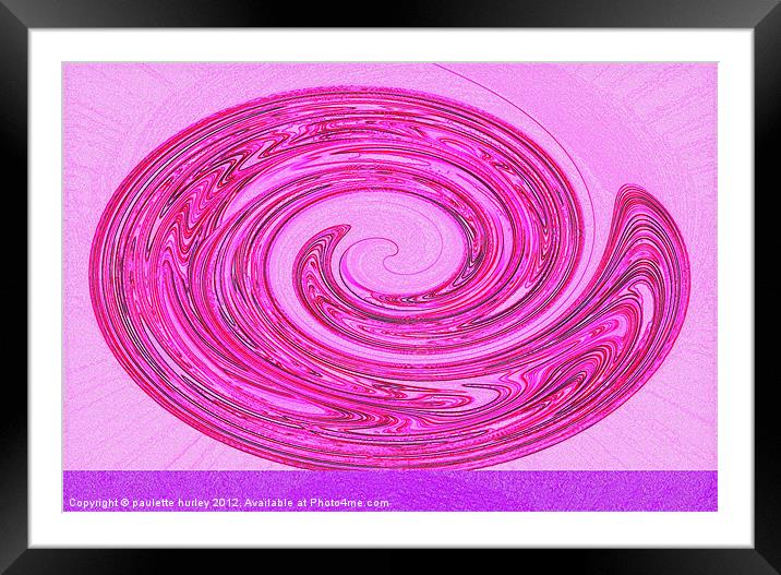 Pink Abstract Swirl Sparkle. Framed Mounted Print by paulette hurley