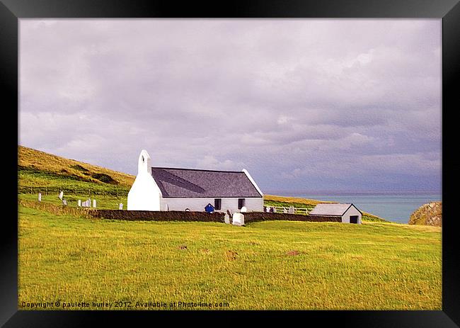 Mwnt Chapel.Ceredigion,Wales. Framed Print by paulette hurley