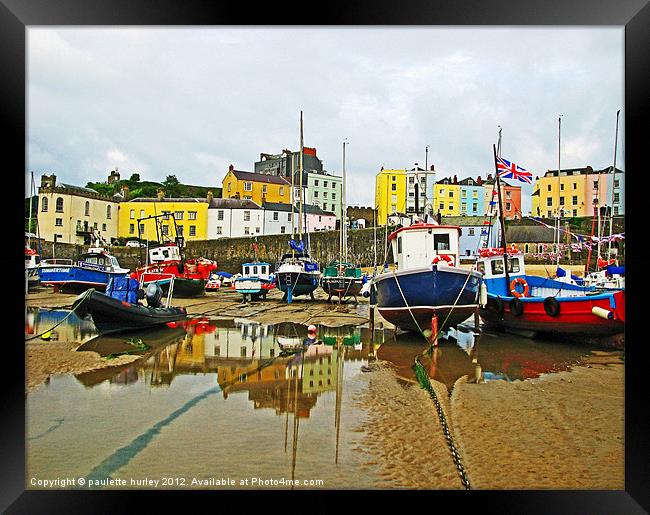 Tenby Harbour.DayLight. Framed Print by paulette hurley