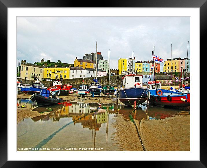 Tenby Harbour.DayLight. Framed Mounted Print by paulette hurley