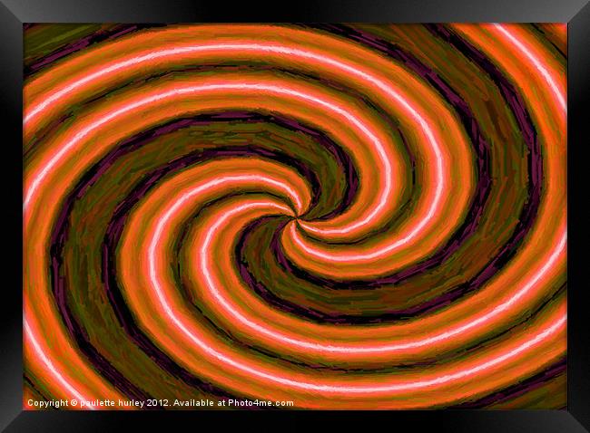 Abstract.Orange Swirl. Framed Print by paulette hurley