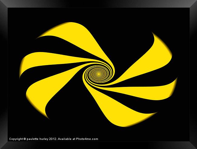 Abstract Yellow Ribbon Swirl Framed Print by paulette hurley