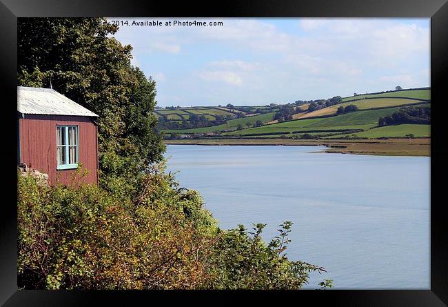  Dylan Thomas.The Writing Shed. Taf Estuary. Framed Print by paulette hurley