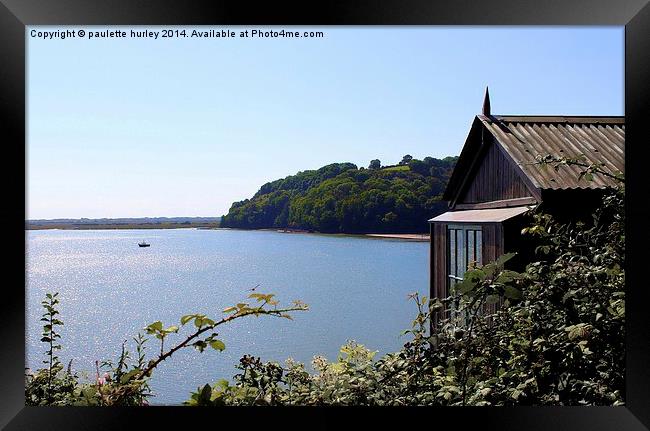  Dylan Thomas.The Writing Shed. Boat. Laugharne. Framed Print by paulette hurley