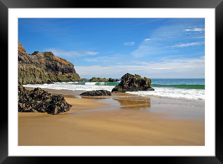 Pembrokeshire Coast.Lydstep Caves. Framed Mounted Print by paulette hurley