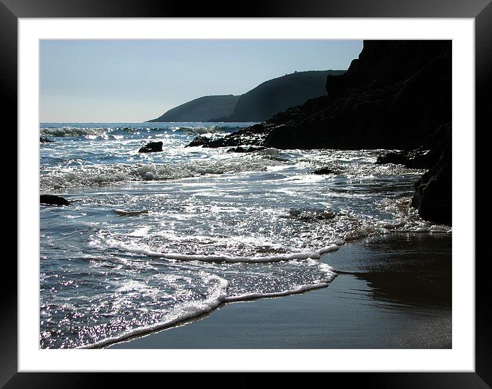 Sparkle Cove.Lydstep,Tenby.Wales. Framed Mounted Print by paulette hurley