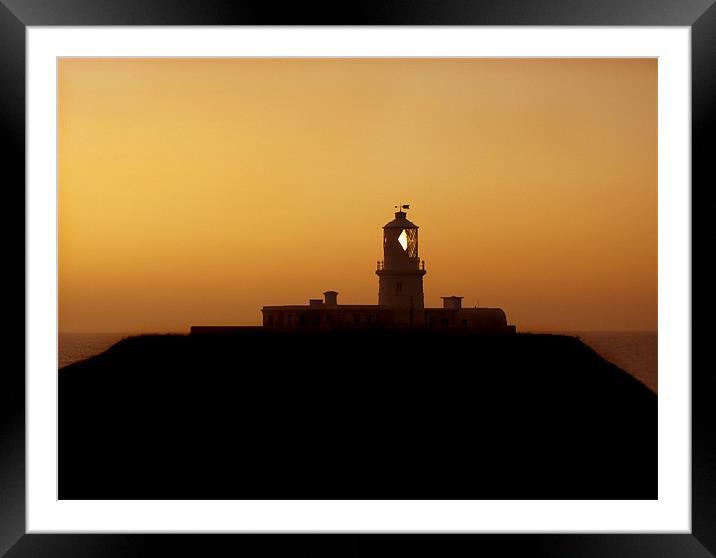 Strumble Head Lighthouse. Ynysmeicl. St Michael,s  Framed Mounted Print by paulette hurley