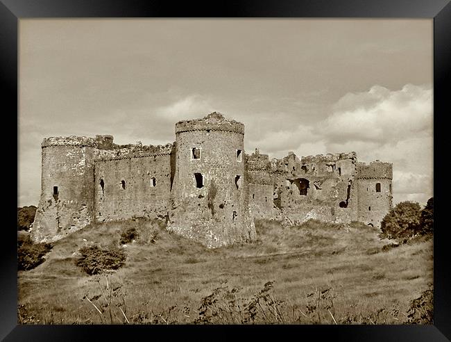 Carew Castle. Pembrokeshire. Wales. Framed Print by paulette hurley