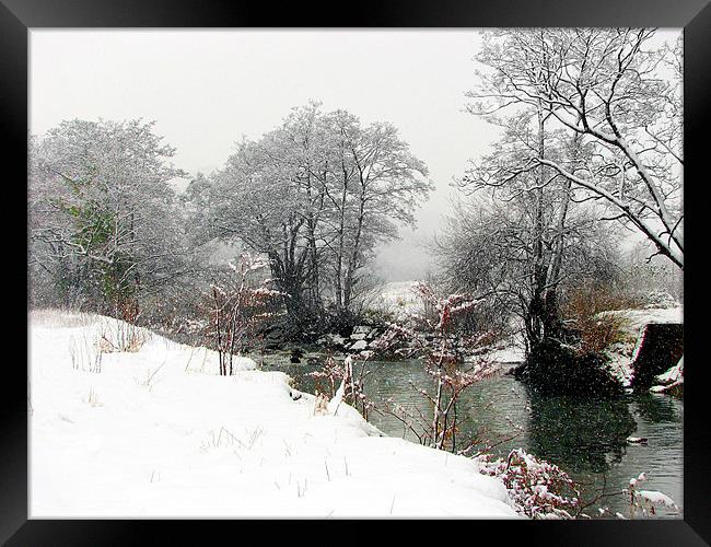 Winter and Summer Fused,Wales. Framed Print by paulette hurley